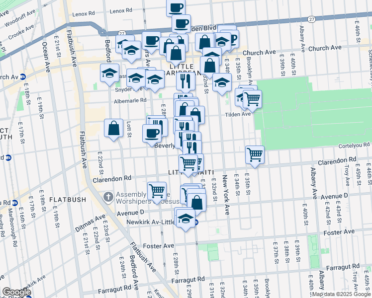 map of restaurants, bars, coffee shops, grocery stores, and more near in Brooklyn