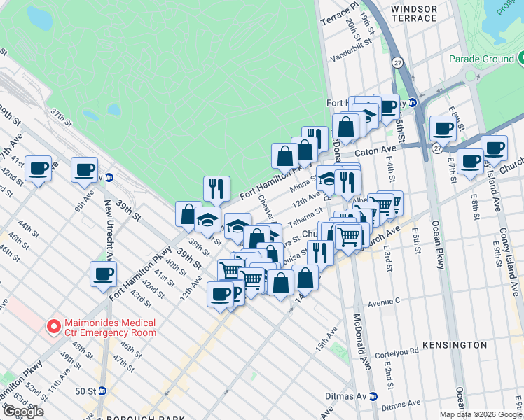 map of restaurants, bars, coffee shops, grocery stores, and more near in Brooklyn