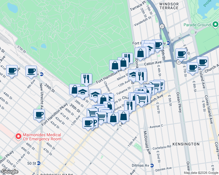 map of restaurants, bars, coffee shops, grocery stores, and more near in Brooklyn