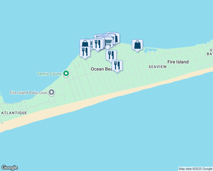 map of restaurants, bars, coffee shops, grocery stores, and more near 215 Cottage Walk in Ocean Beach