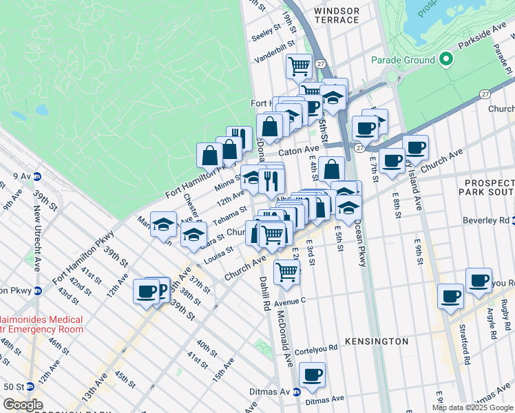 map of restaurants, bars, coffee shops, grocery stores, and more near in Brooklyn
