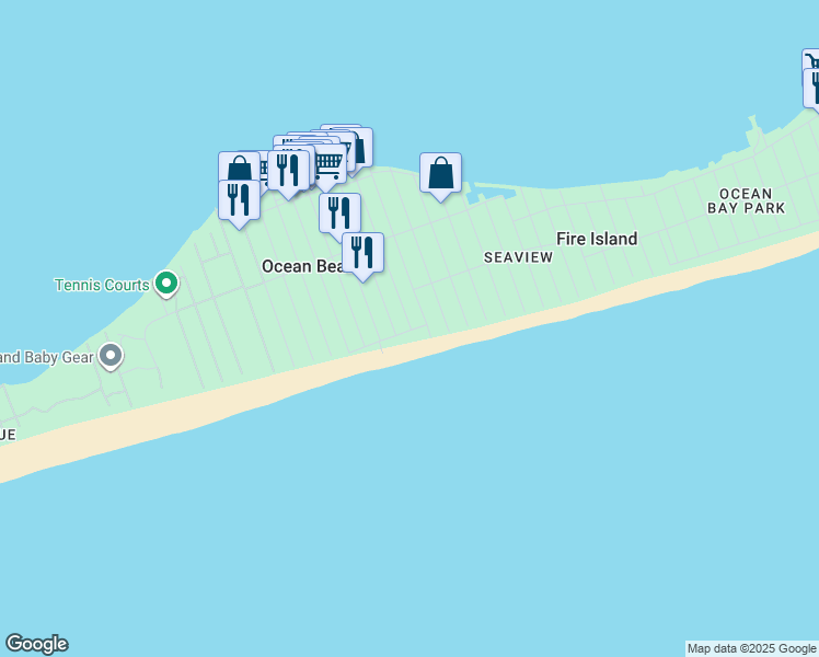 map of restaurants, bars, coffee shops, grocery stores, and more near 870 Evergreen Walk in Ocean Beach