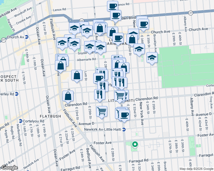 map of restaurants, bars, coffee shops, grocery stores, and more near in Brooklyn
