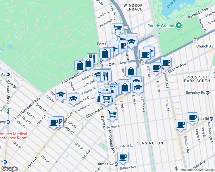 map of restaurants, bars, coffee shops, grocery stores, and more near in Brooklyn
