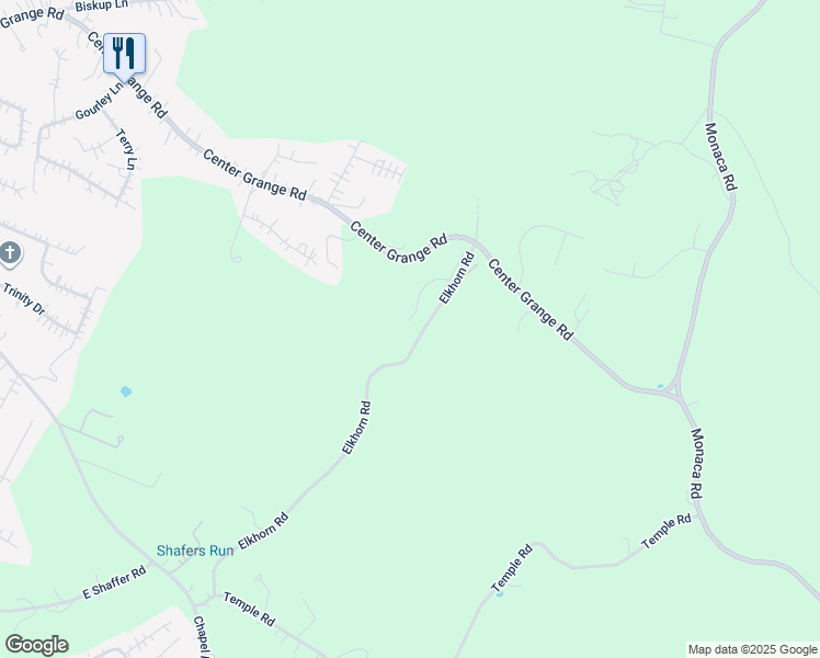 map of restaurants, bars, coffee shops, grocery stores, and more near 500 Center Grange Road in Monaca