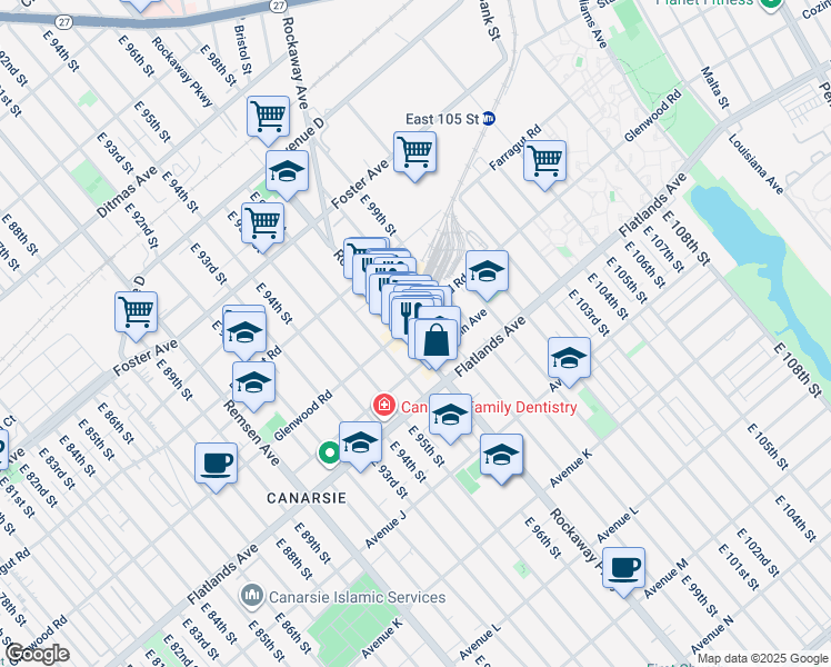 map of restaurants, bars, coffee shops, grocery stores, and more near in Brooklyn