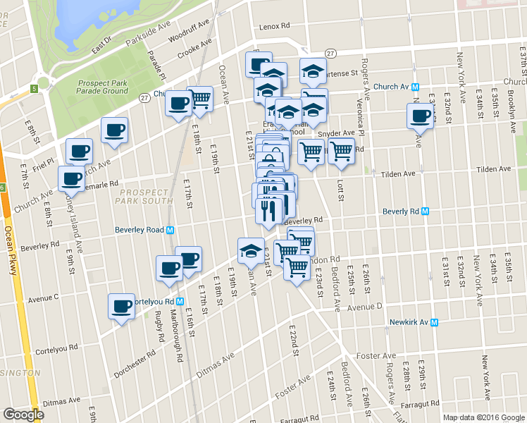 map of restaurants, bars, coffee shops, grocery stores, and more near in Brooklyn