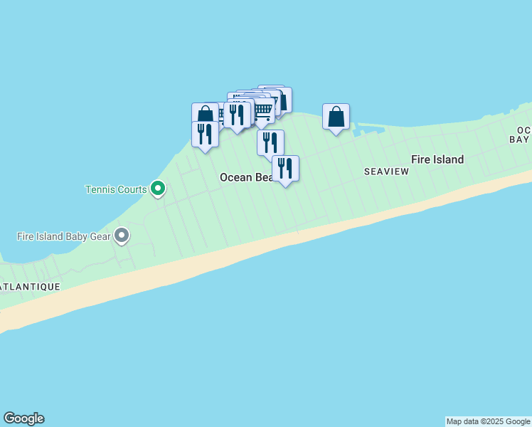 map of restaurants, bars, coffee shops, grocery stores, and more near 215 Cottage Walk in Ocean Beach