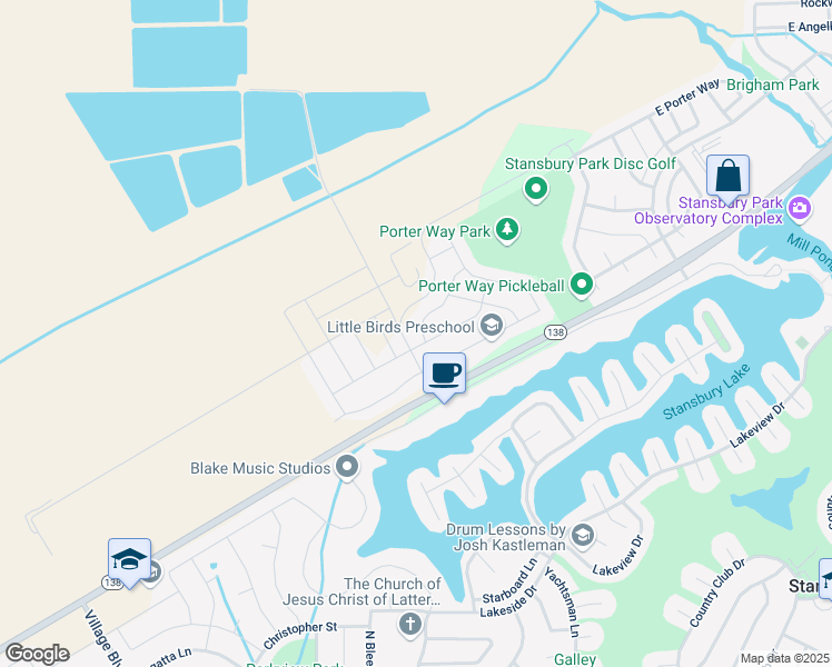 map of restaurants, bars, coffee shops, grocery stores, and more near 6405 North Appaloosa Drive in Stansbury Park