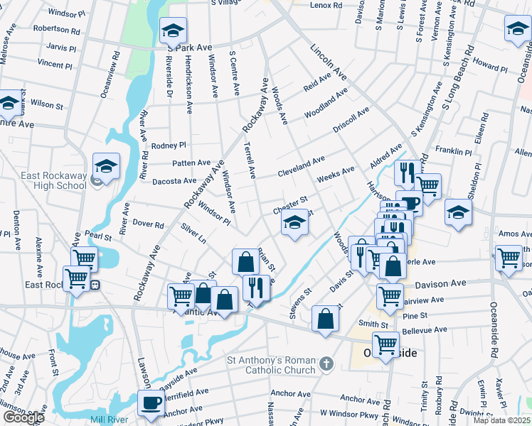 map of restaurants, bars, coffee shops, grocery stores, and more near 2941 Chester Place in Oceanside