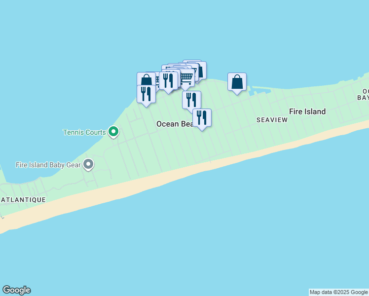 map of restaurants, bars, coffee shops, grocery stores, and more near 215 Cottage Walk in Ocean Beach