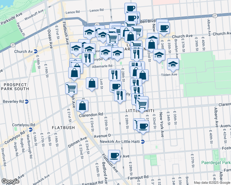 map of restaurants, bars, coffee shops, grocery stores, and more near in Brooklyn