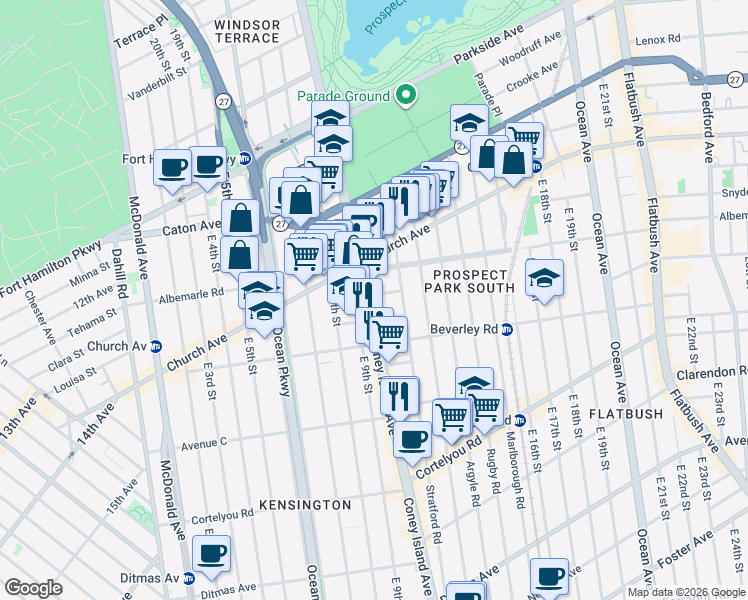 map of restaurants, bars, coffee shops, grocery stores, and more near 63 Turner Place in Brooklyn