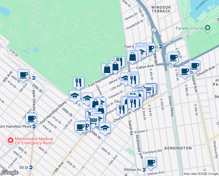 map of restaurants, bars, coffee shops, grocery stores, and more near 69 Minna Street in Brooklyn