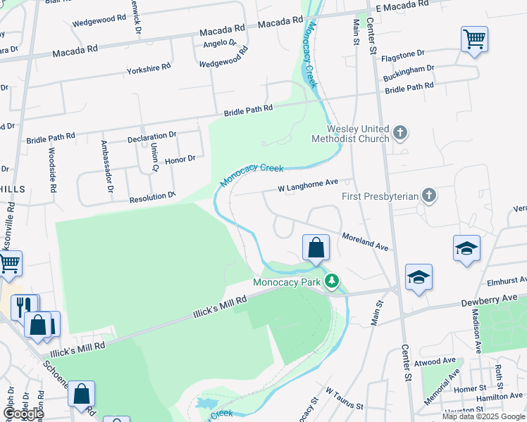 map of restaurants, bars, coffee shops, grocery stores, and more near 267 Moreland Avenue in Bethlehem