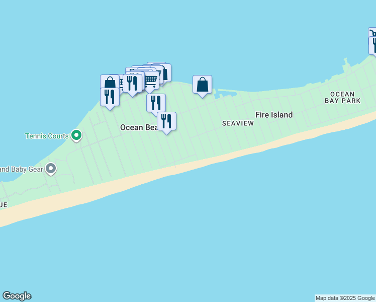 map of restaurants, bars, coffee shops, grocery stores, and more near 870 Evergreen Walk in Ocean Beach