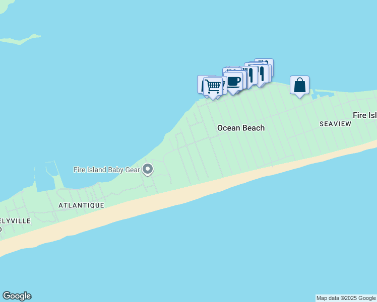 map of restaurants, bars, coffee shops, grocery stores, and more near 82 Clipper Way in Ocean Beach