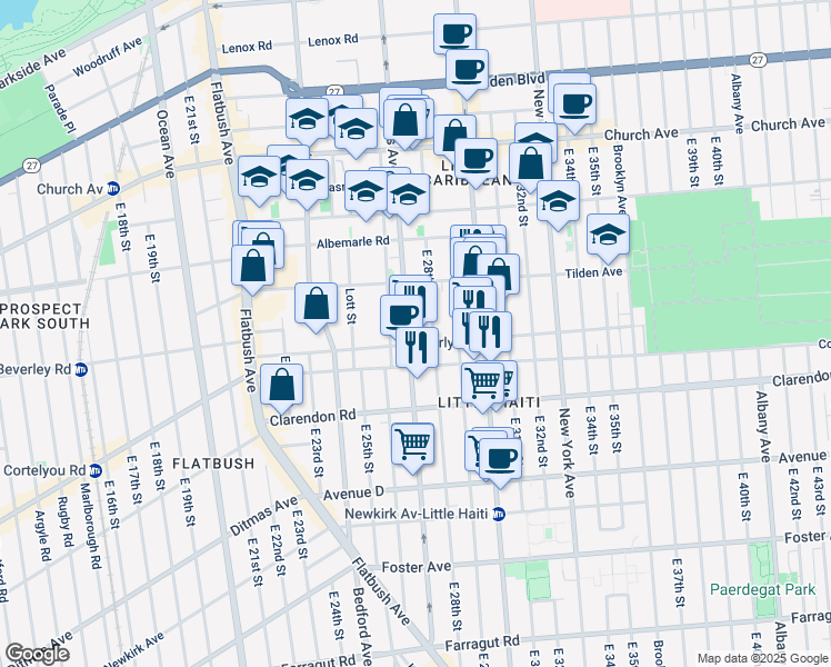 map of restaurants, bars, coffee shops, grocery stores, and more near in Brooklyn