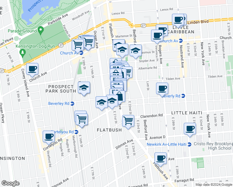 map of restaurants, bars, coffee shops, grocery stores, and more near in Brooklyn