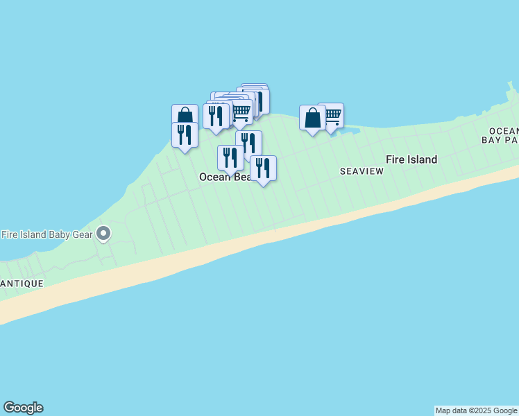 map of restaurants, bars, coffee shops, grocery stores, and more near 532 Bayberry Walk in Ocean Beach