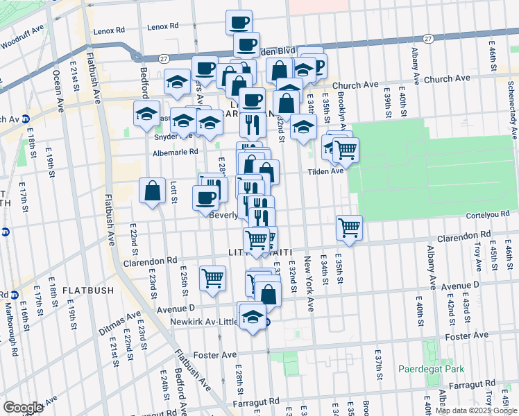 map of restaurants, bars, coffee shops, grocery stores, and more near in Brooklyn
