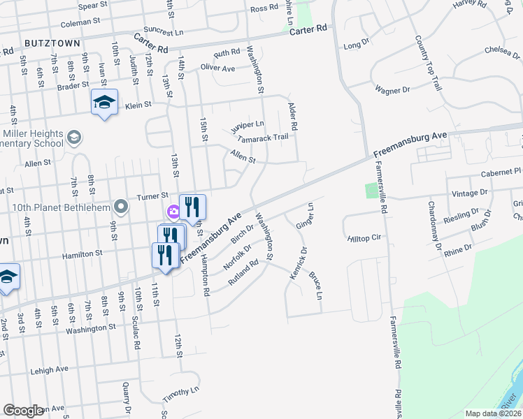 map of restaurants, bars, coffee shops, grocery stores, and more near in Middletown
