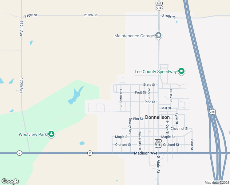 map of restaurants, bars, coffee shops, grocery stores, and more near 913 Fruit Street in Donnellson