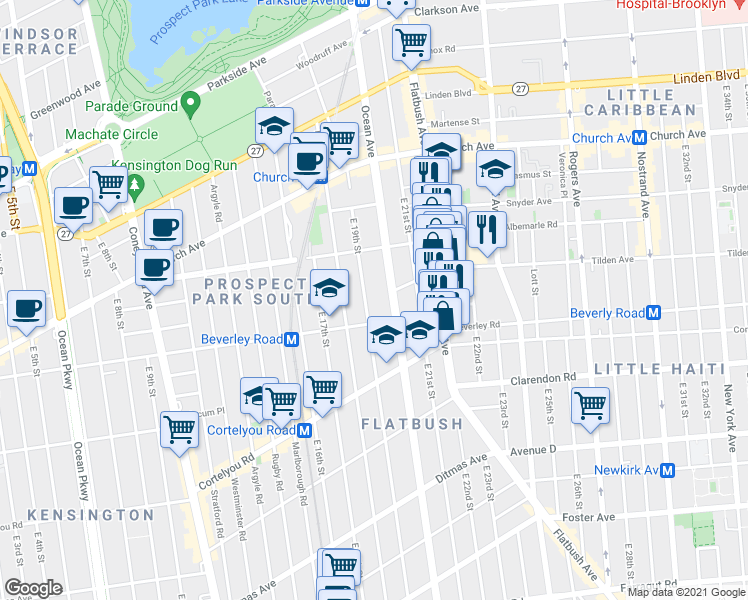 map of restaurants, bars, coffee shops, grocery stores, and more near in Brooklyn