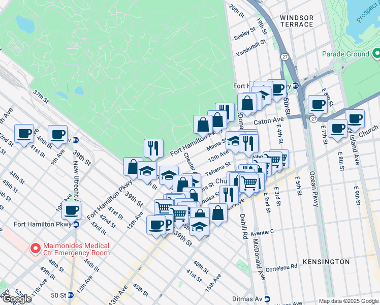 map of restaurants, bars, coffee shops, grocery stores, and more near in Brooklyn