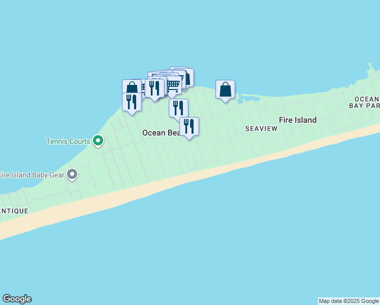 map of restaurants, bars, coffee shops, grocery stores, and more near 532 Bayberry Walk in Ocean Beach