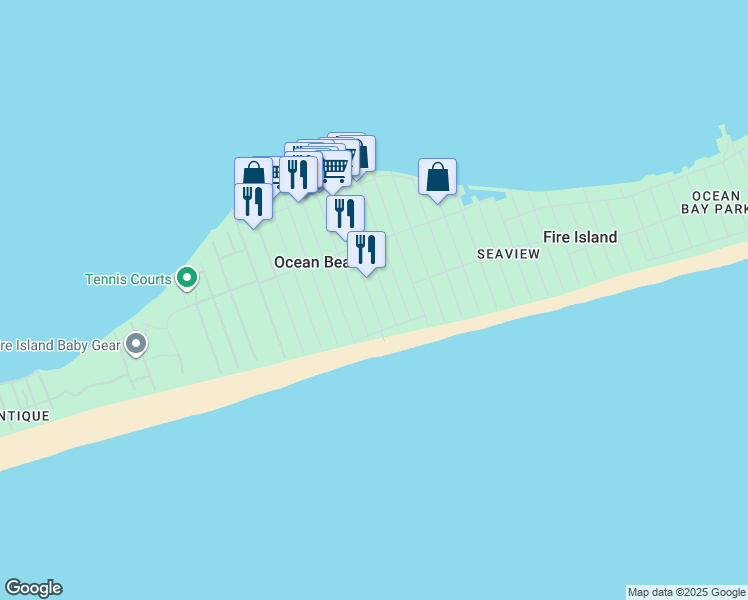 map of restaurants, bars, coffee shops, grocery stores, and more near 532 Bayberry Walk in Ocean Beach