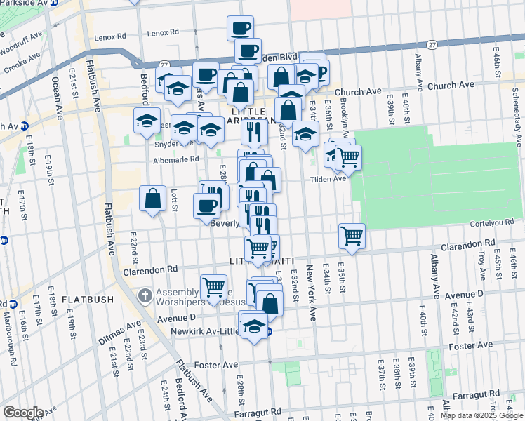 map of restaurants, bars, coffee shops, grocery stores, and more near in Brooklyn