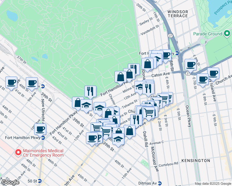 map of restaurants, bars, coffee shops, grocery stores, and more near in Brooklyn