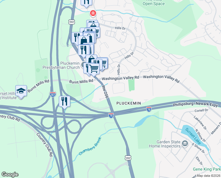 map of restaurants, bars, coffee shops, grocery stores, and more near 918 Timberbrooke Drive in Bedminster