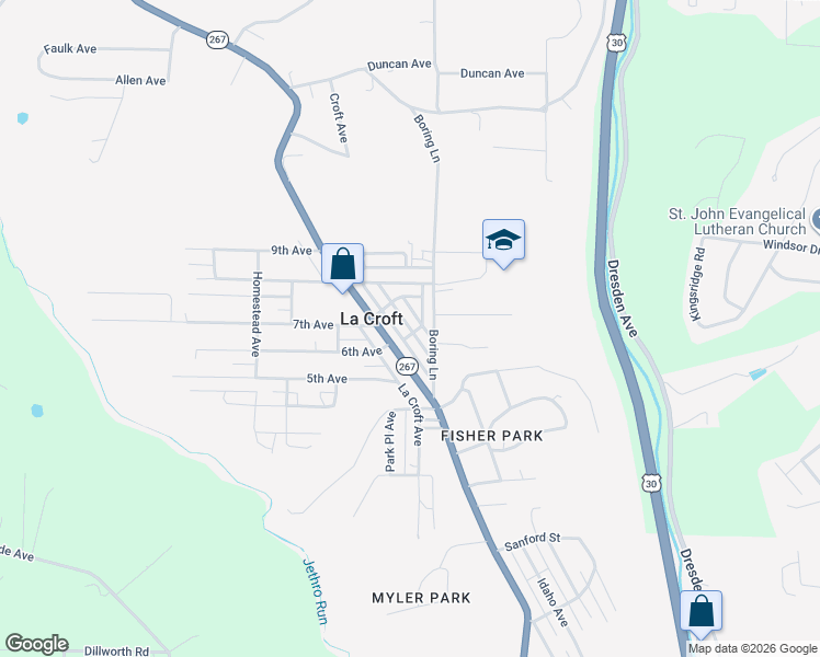 map of restaurants, bars, coffee shops, grocery stores, and more near 2214 Sherwood Avenue in East Liverpool