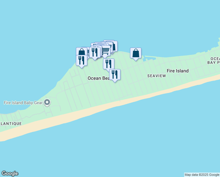 map of restaurants, bars, coffee shops, grocery stores, and more near 215 Cottage Walk in Ocean Beach