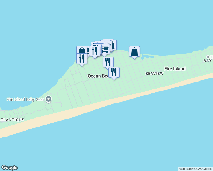 map of restaurants, bars, coffee shops, grocery stores, and more near 215 Cottage Walk in Ocean Beach