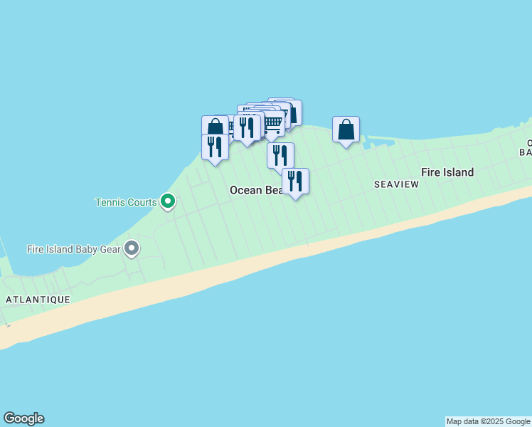 map of restaurants, bars, coffee shops, grocery stores, and more near 215 Cottage Walk in Ocean Beach