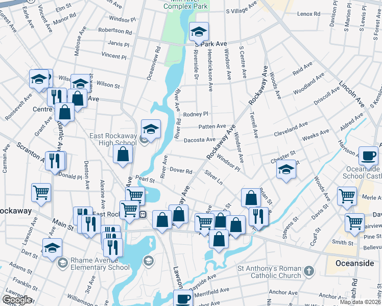 map of restaurants, bars, coffee shops, grocery stores, and more near 601 Waterview Road in Oceanside