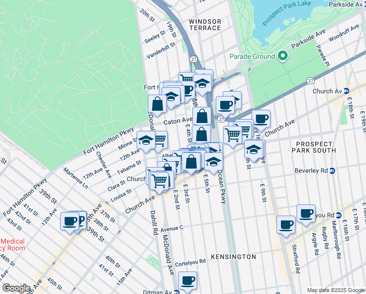 map of restaurants, bars, coffee shops, grocery stores, and more near in Brooklyn