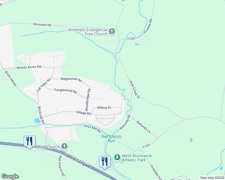 map of restaurants, bars, coffee shops, grocery stores, and more near 1823 Ridgewood Road in Orwigsburg