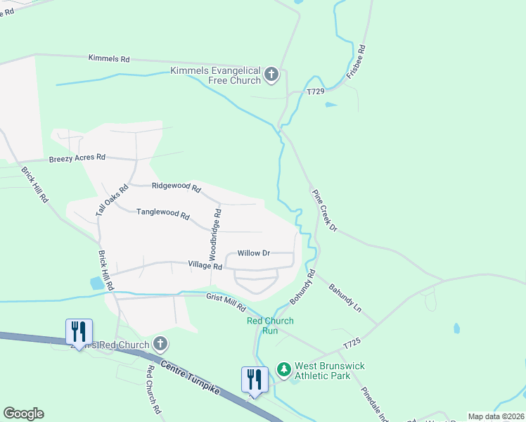 map of restaurants, bars, coffee shops, grocery stores, and more near 1823 Ridgewood Road in Orwigsburg