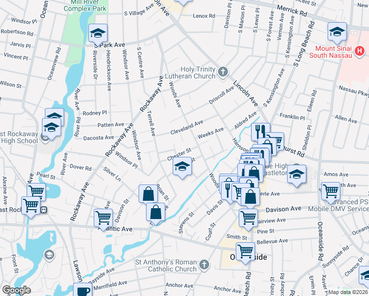map of restaurants, bars, coffee shops, grocery stores, and more near 2905 Chester Street in Oceanside