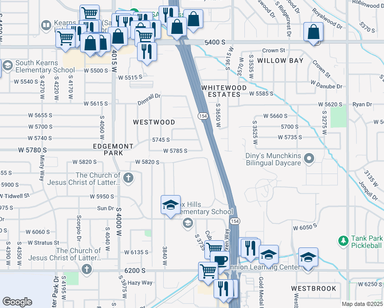 map of restaurants, bars, coffee shops, grocery stores, and more near 3741 West Brandy Buck in Taylorsville