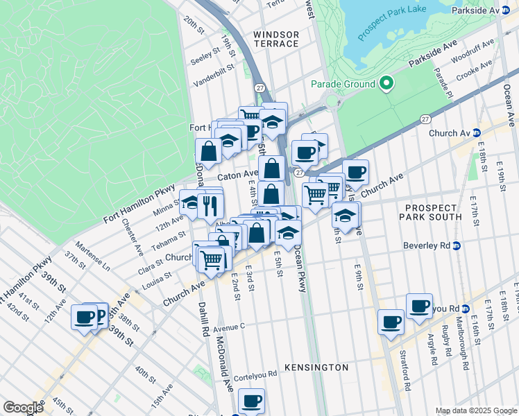 map of restaurants, bars, coffee shops, grocery stores, and more near in Brooklyn