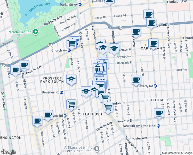 map of restaurants, bars, coffee shops, grocery stores, and more near in Brooklyn