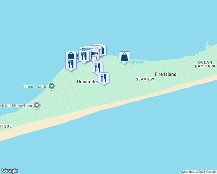 map of restaurants, bars, coffee shops, grocery stores, and more near 532 Bayberry Walk in Ocean Beach