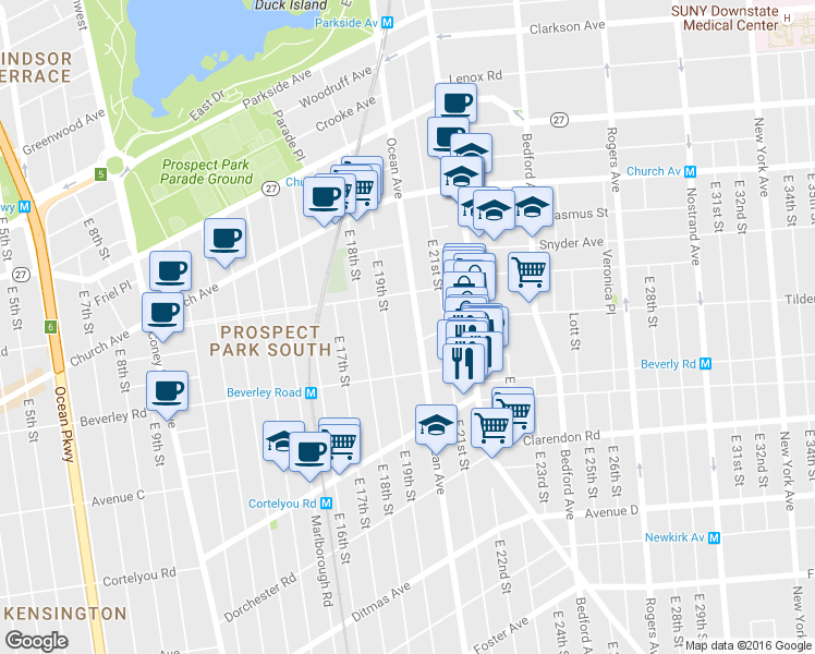 map of restaurants, bars, coffee shops, grocery stores, and more near in Brooklyn