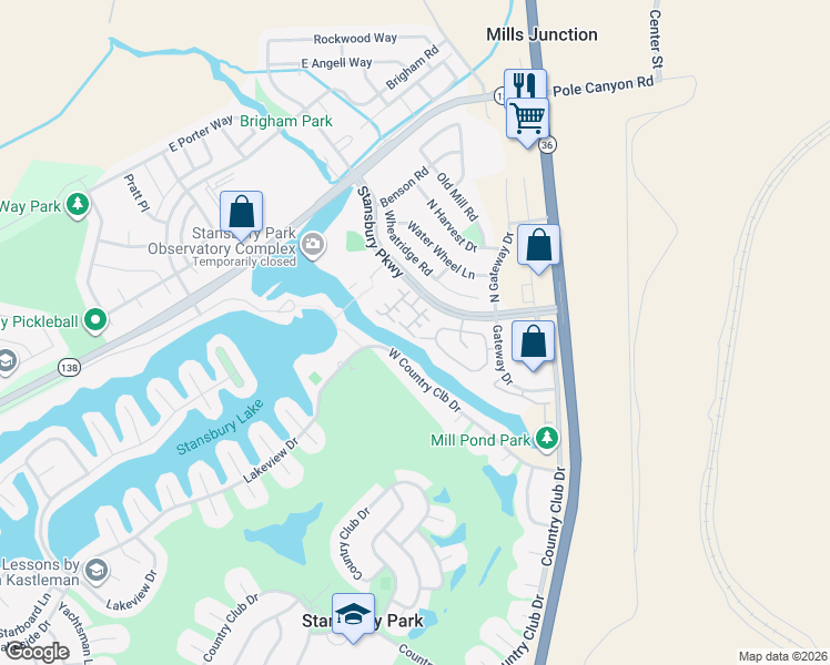 map of restaurants, bars, coffee shops, grocery stores, and more near 25 Clubhouse Drive in Stansbury Park