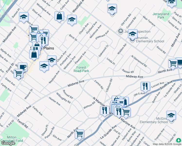 map of restaurants, bars, coffee shops, grocery stores, and more near in Fanwood